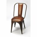Gfancy Fixtures 36 x 18 x 17 in. Brown Leather & Iron Side Chair GF3104739